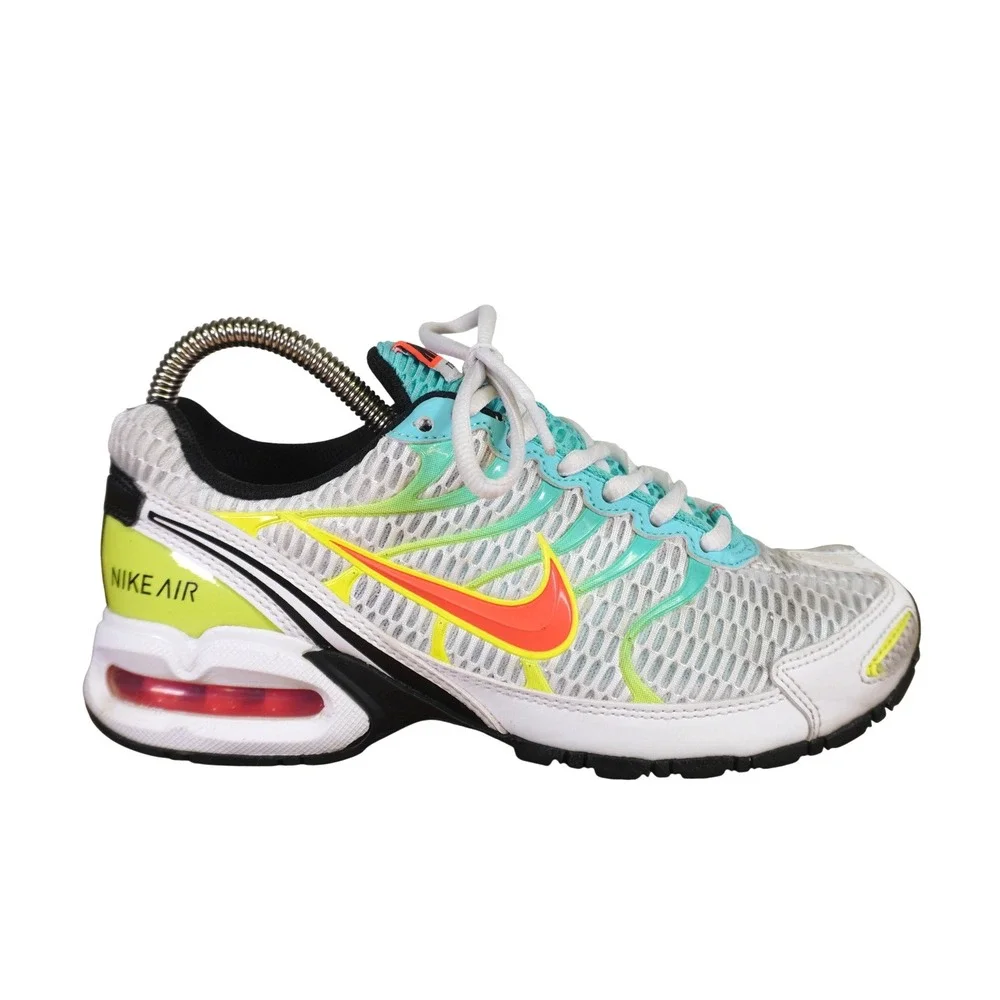 Nike Air Max Torch 4 Women 7 White Volt Multi Color Neon Sneakers CW5607-100